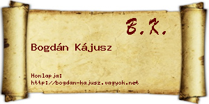Bogdán Kájusz névjegykártya